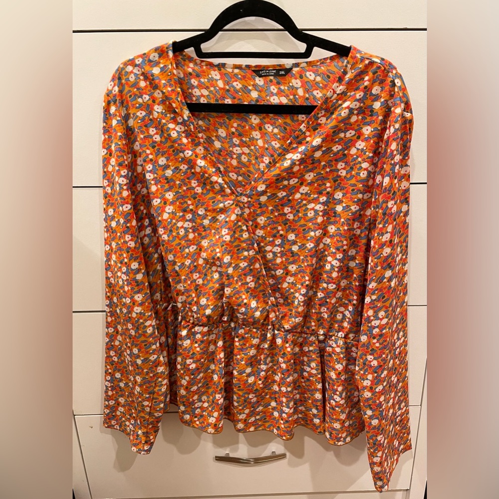XL Orange Shein Blouse
